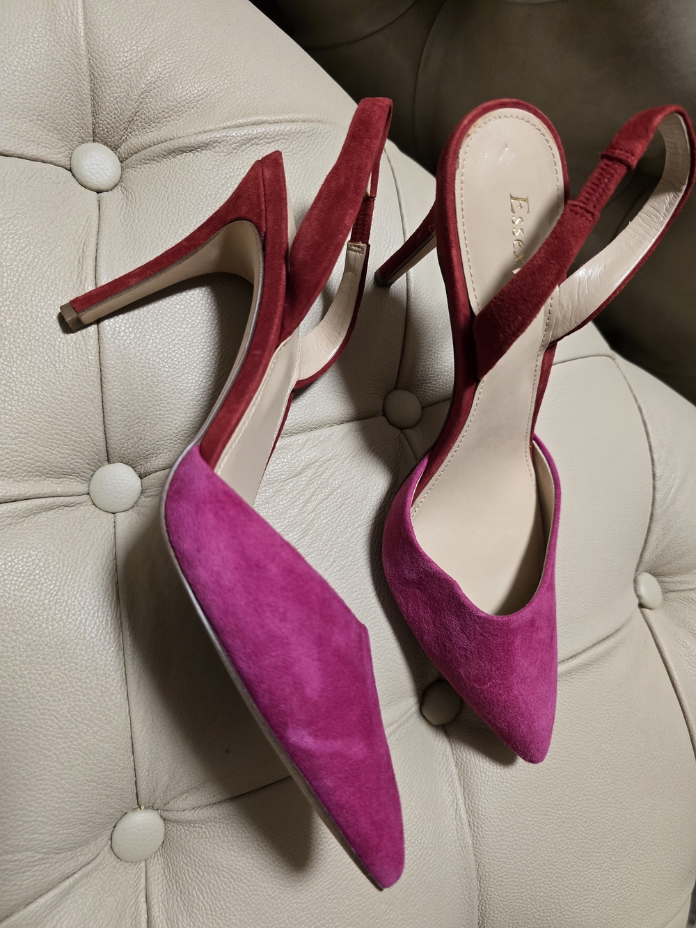 ESSEX LANE Fuchsia Suede Pointed-Toe Stiletto Heels 8.5